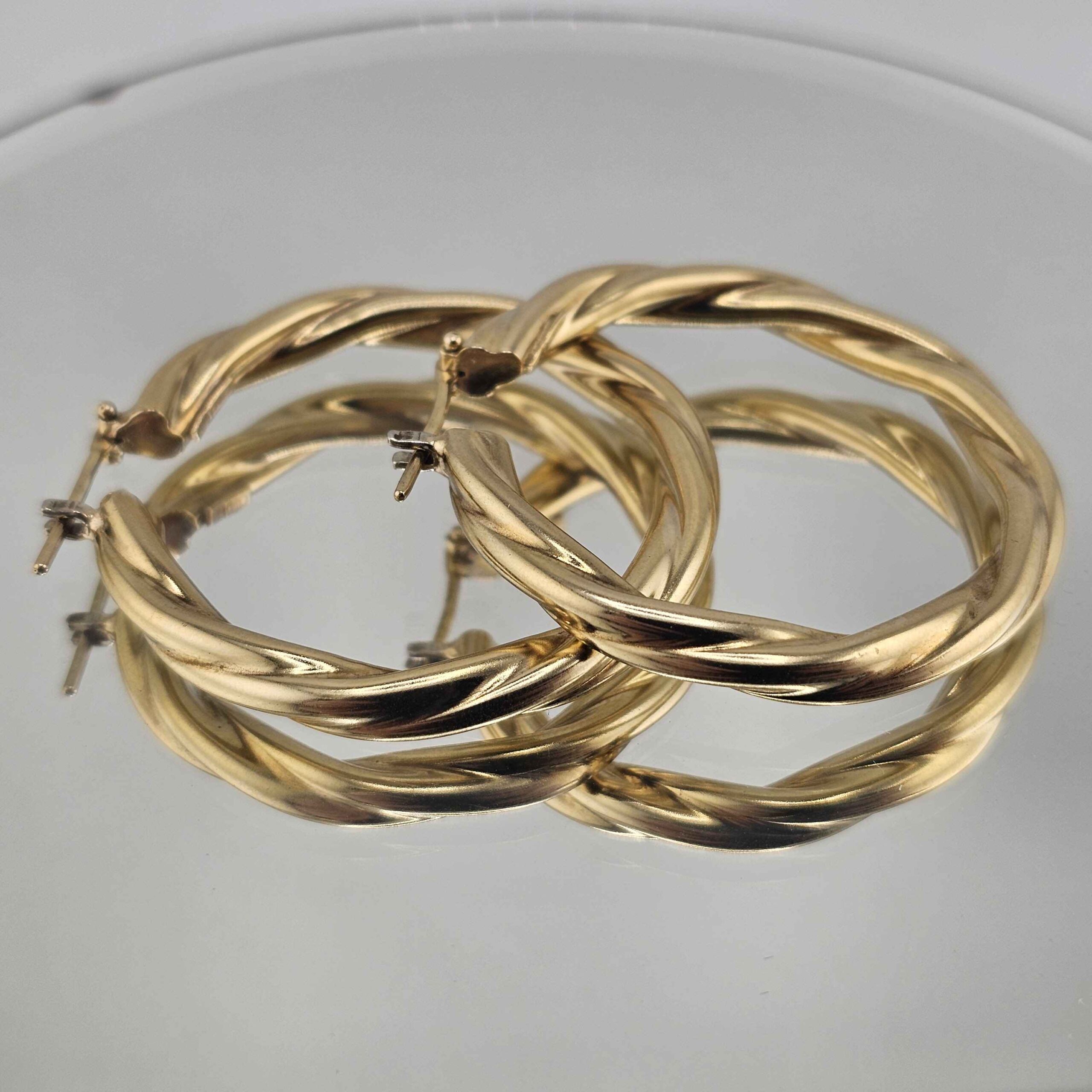 9ct Gold Twisted Hoop Earrings