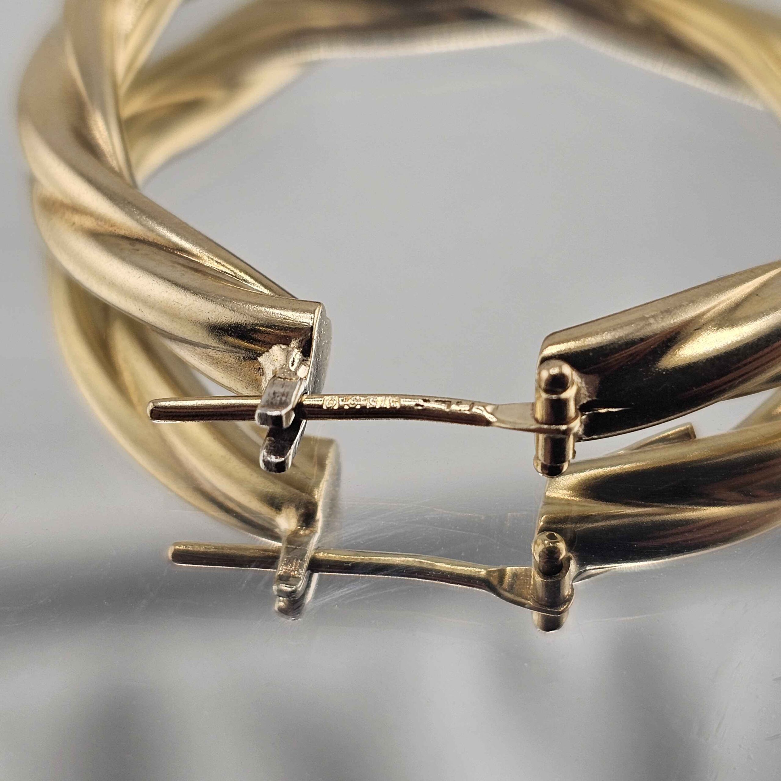 9ct Gold Twisted Hoop Earrings - Image 3