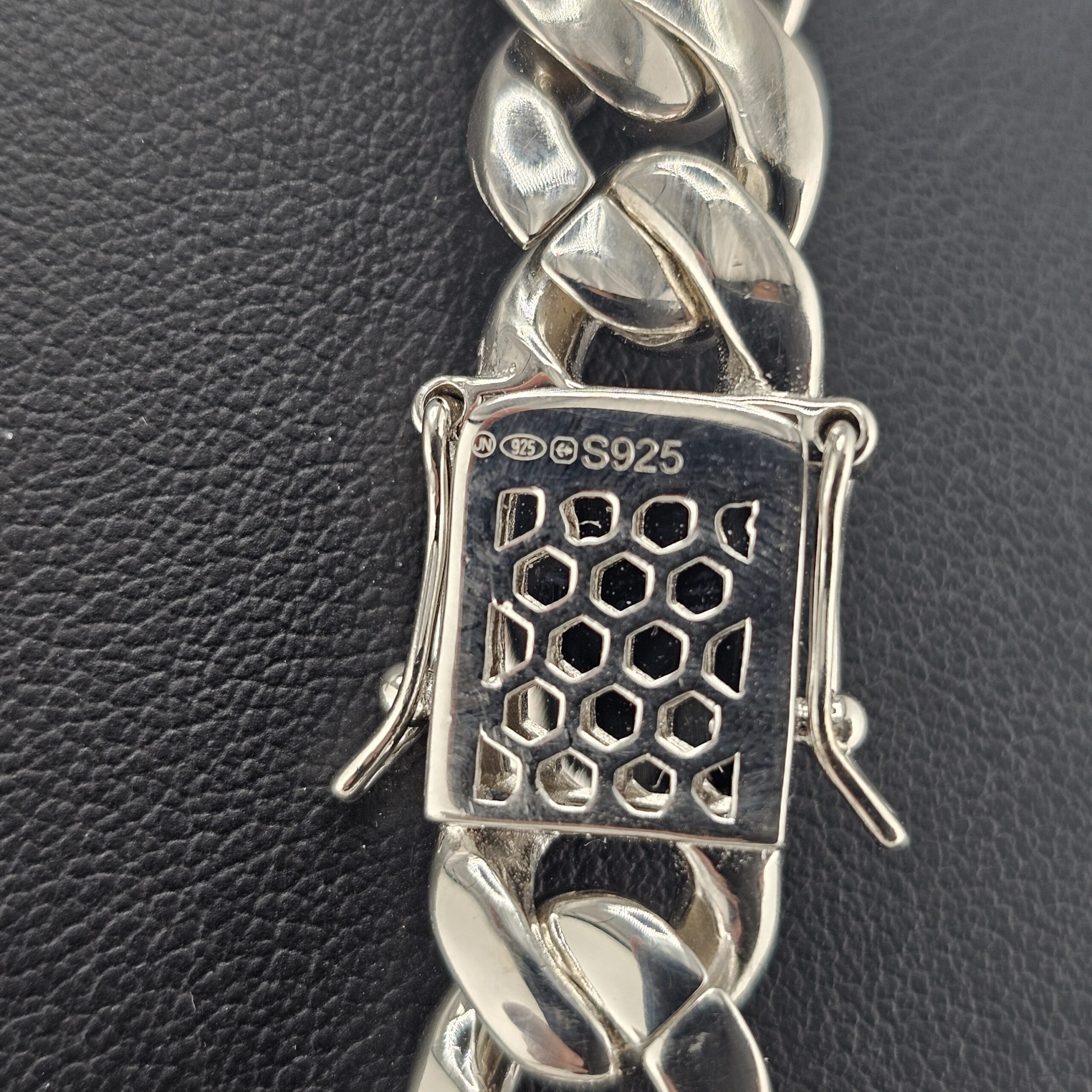 Silver 925 Cubic Zirconia Cuban Necklace 22" - Image 3