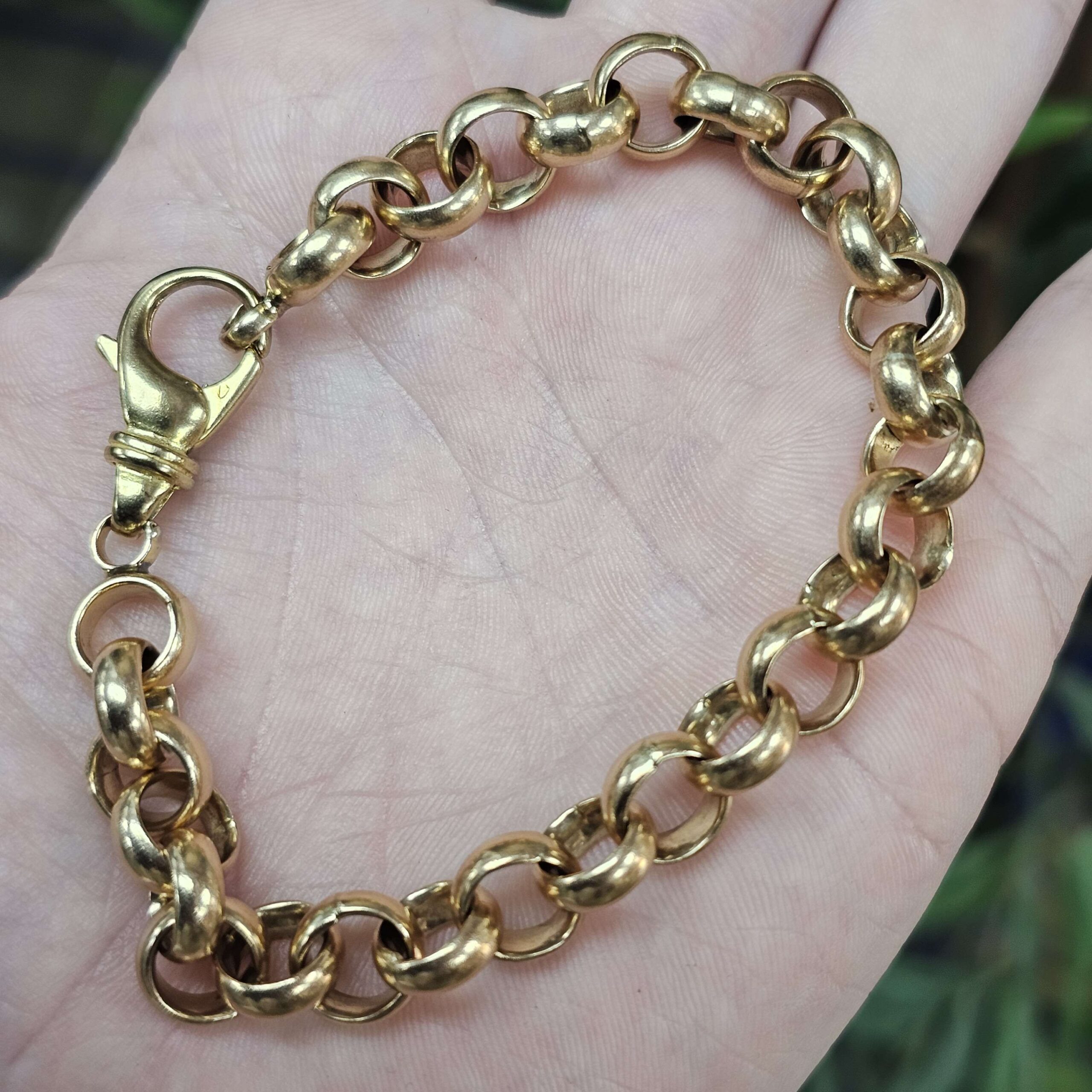 9ct Gold Belcher Bracelet 8.75" - Image 3