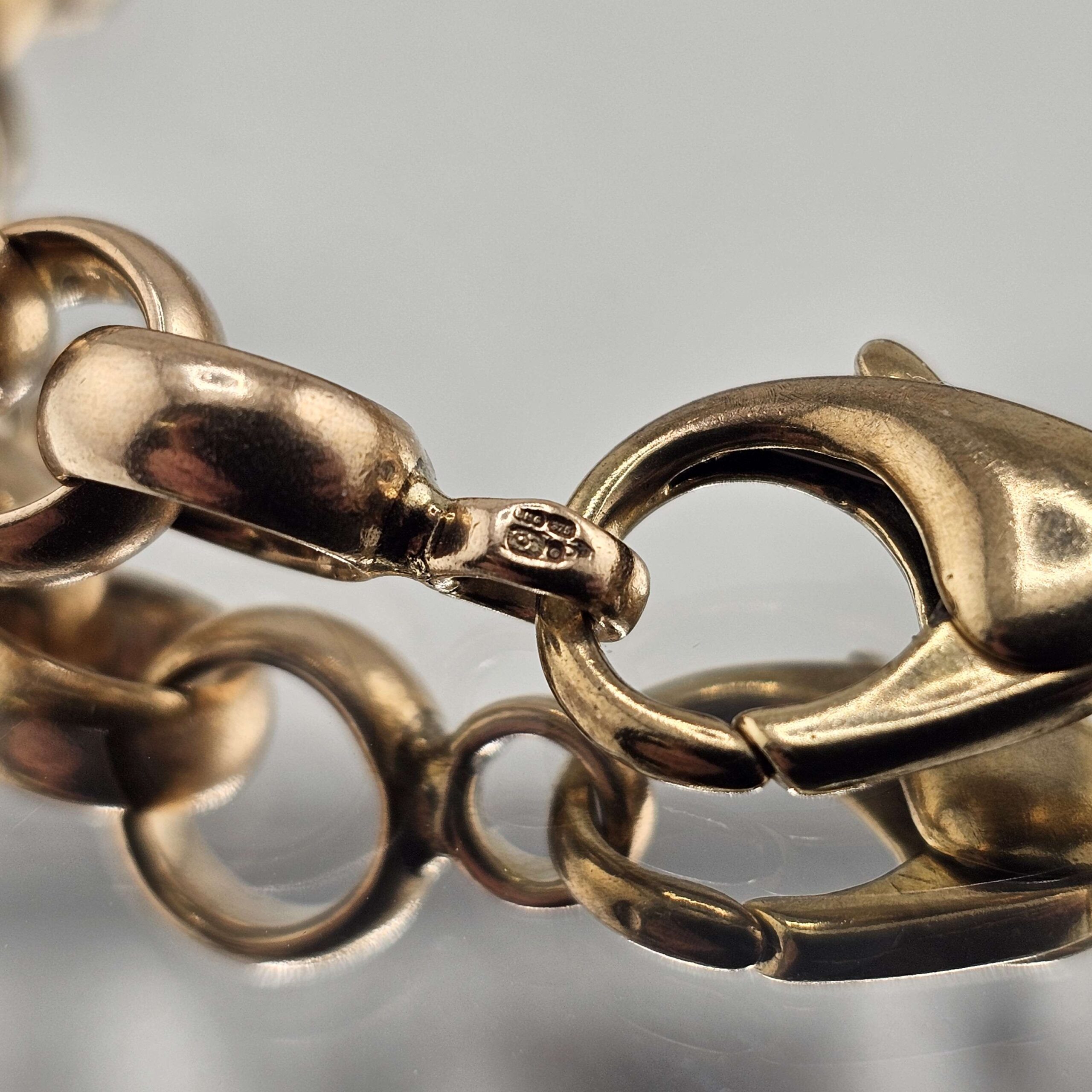 9ct Gold Belcher Bracelet 8.75" - Image 4