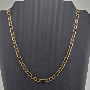 9ct Gold Solid Figaro Necklace 20"