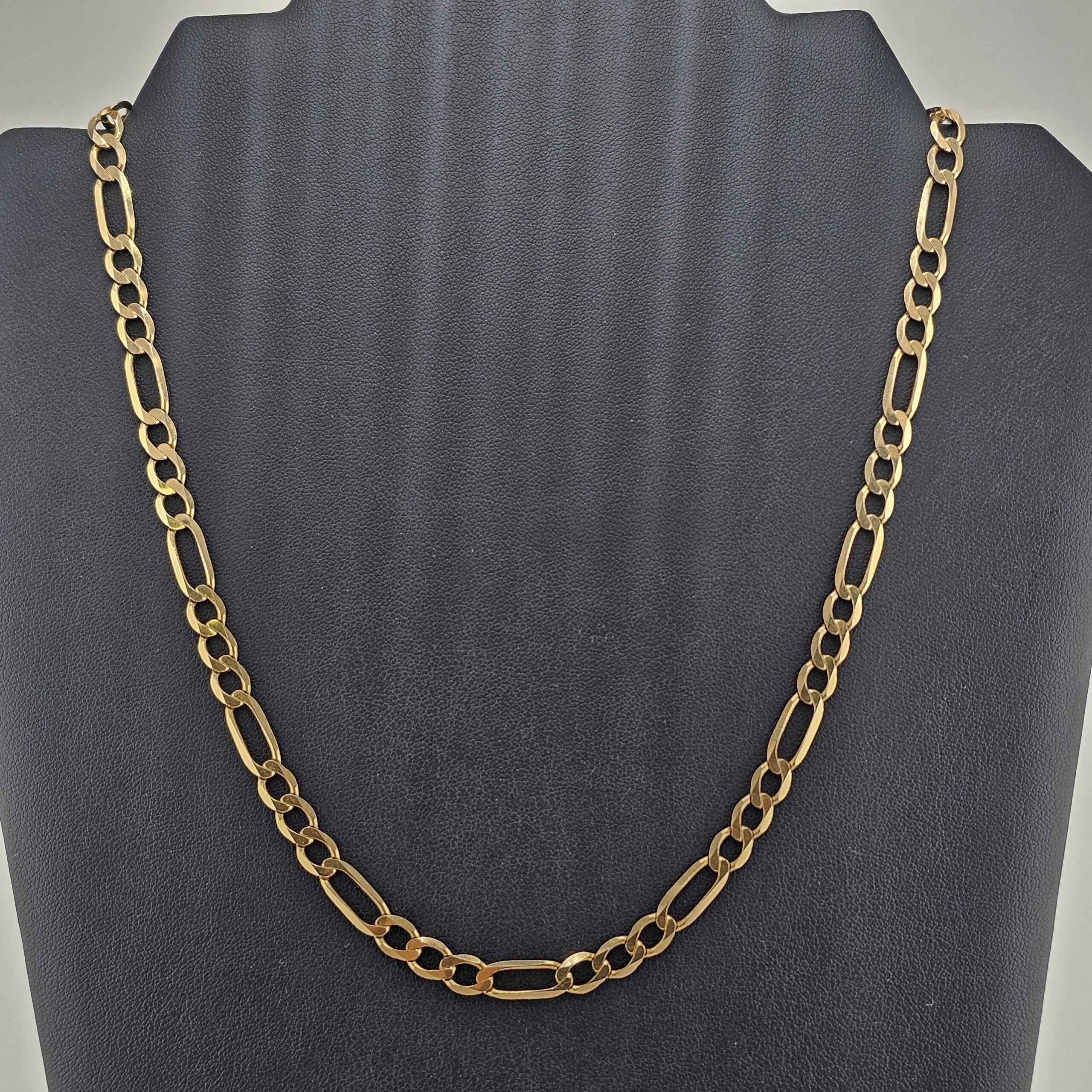 9ct Gold Solid Figaro Necklace 20"