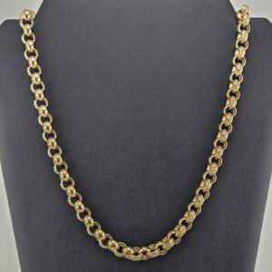 9ct Gold Patterned Belcher Necklace 24"