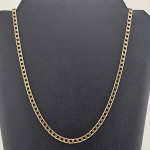 9ct Gold Faceted Curb Necklace 22"