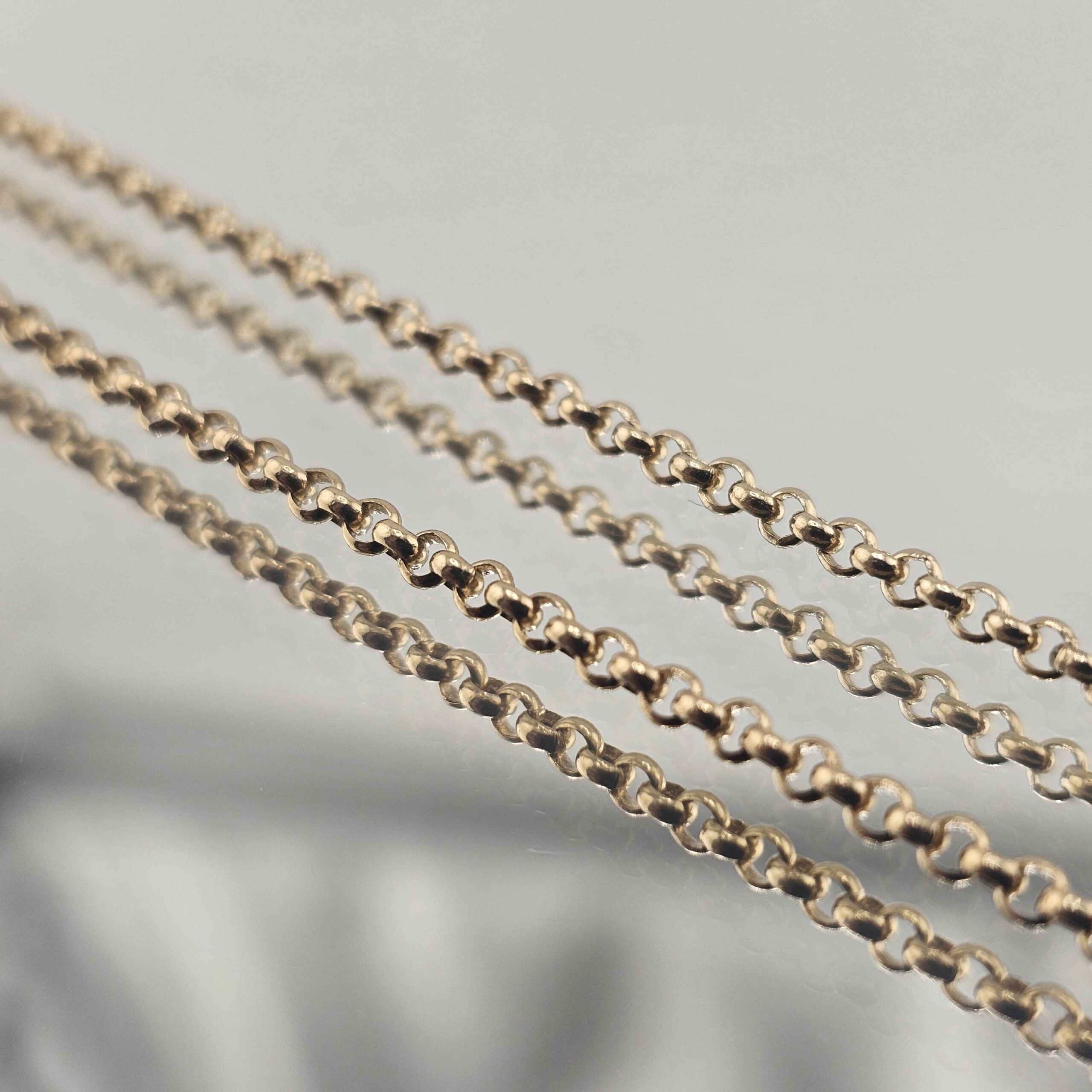 9ct Gold Belcher Necklace 30" - Image 4