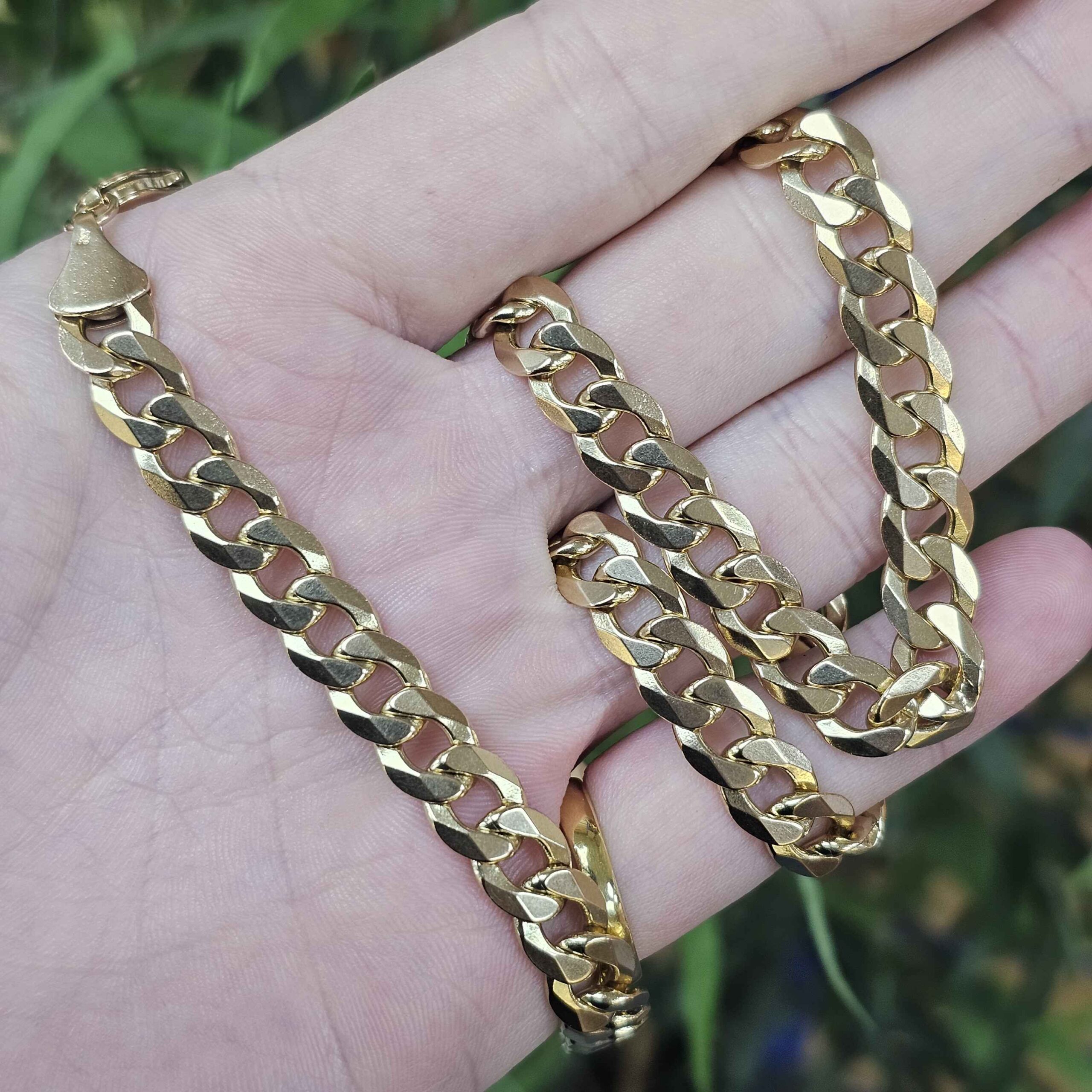 9ct Gold Curb Necklace 22" - Image 4