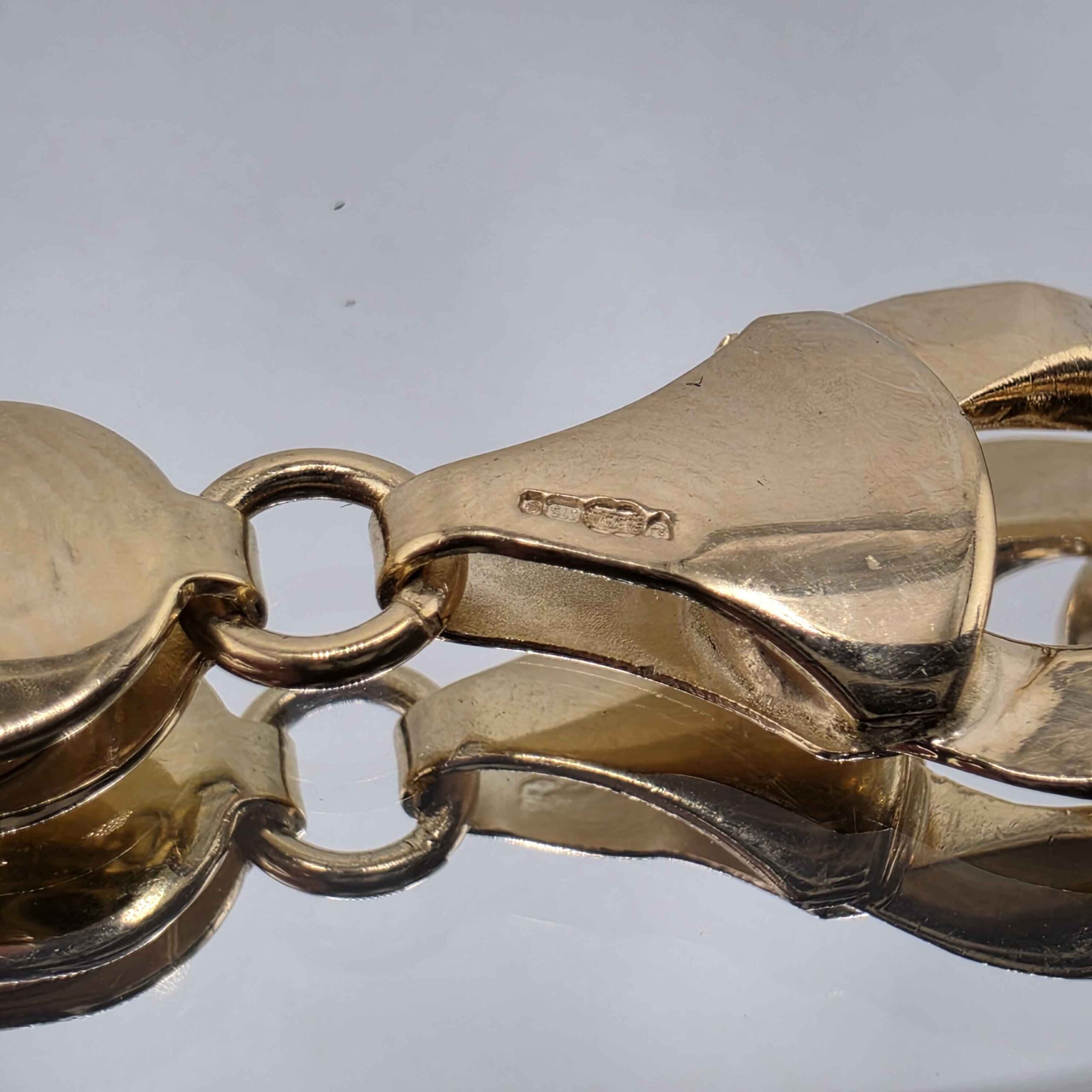 9ct Gold Flat Curb Necklace 22" - Image 3