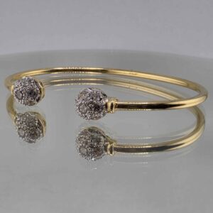 9ct Gold Child's CZ Torque Bangle